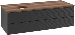 V&B Waschtischunterschrank Antao mit Frontstruktur und Beleuchtung in Weiß und Blau, B/T/H: 120 x 50 x 50 cm - Bild 1