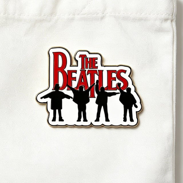 The Beatles Emaille-Pin, Klassische Band-Silhouette, Anstecknadel, Unisex - Bild 1