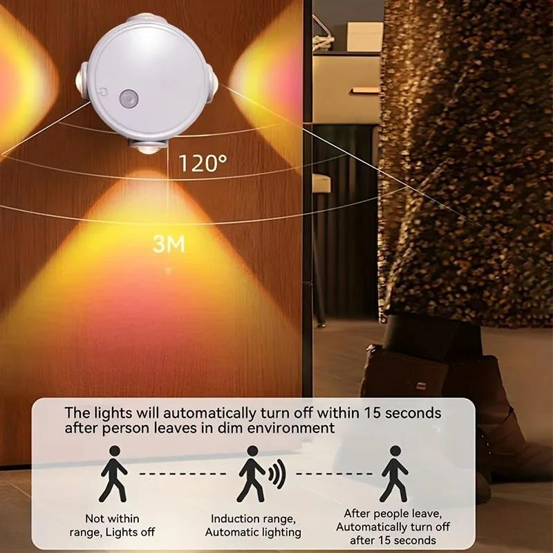 YJMP Super Lighting Magnetische Nachttischlampe mit Bewegungssensor, kabellose Wandleuchte in Weiß mit warmweißem Licht, wiederaufladbar - Bild 4