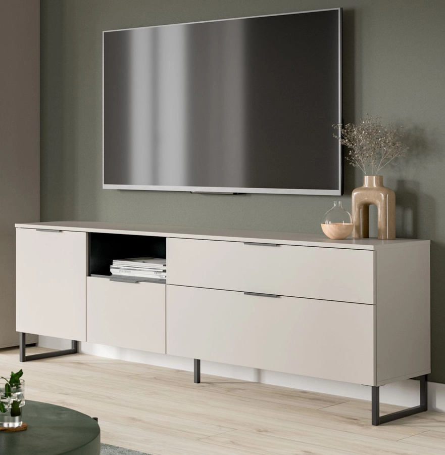 Inn.Furn TV-Lowboard Morena in Beige und Schwarz, B: 185 cm, H: 64 cm, T: 41 cm - Bild 2