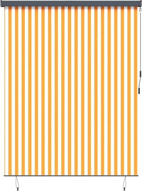 vidaXL Rollo Weiß-Orange aus Polyester und Aluminium mit Handkurbel, Breite: 200 cm, Höhe: 250 cm - Bild 1