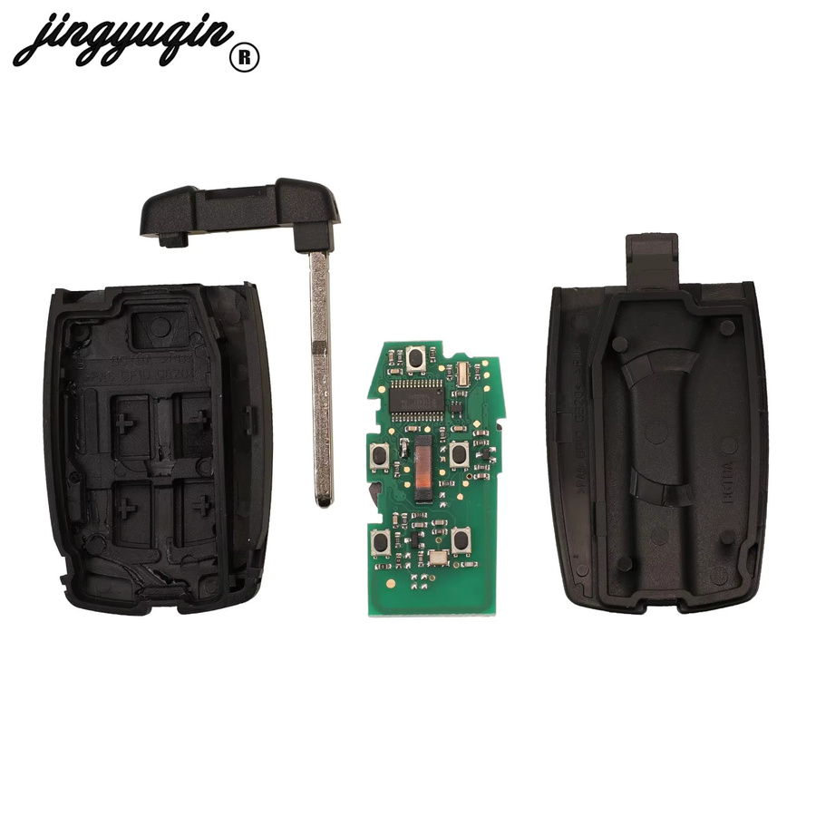Jingyuqin Auto Fernschlüssel mit 5 Tasten und ID46 PCF7953 Chip für Land Rover Freelander 2, Range Rover Evoque und Discovery 4 in Schwarz (315/433MHz) - Bild 4