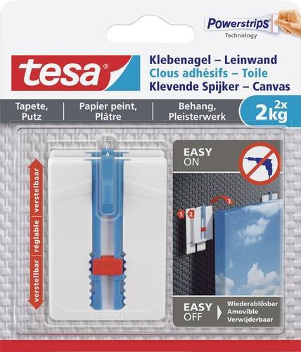Tesa Klebenagel für Tapeten und Putz in Weiß, 2er-Set (max. 2 kg) - Bild 1