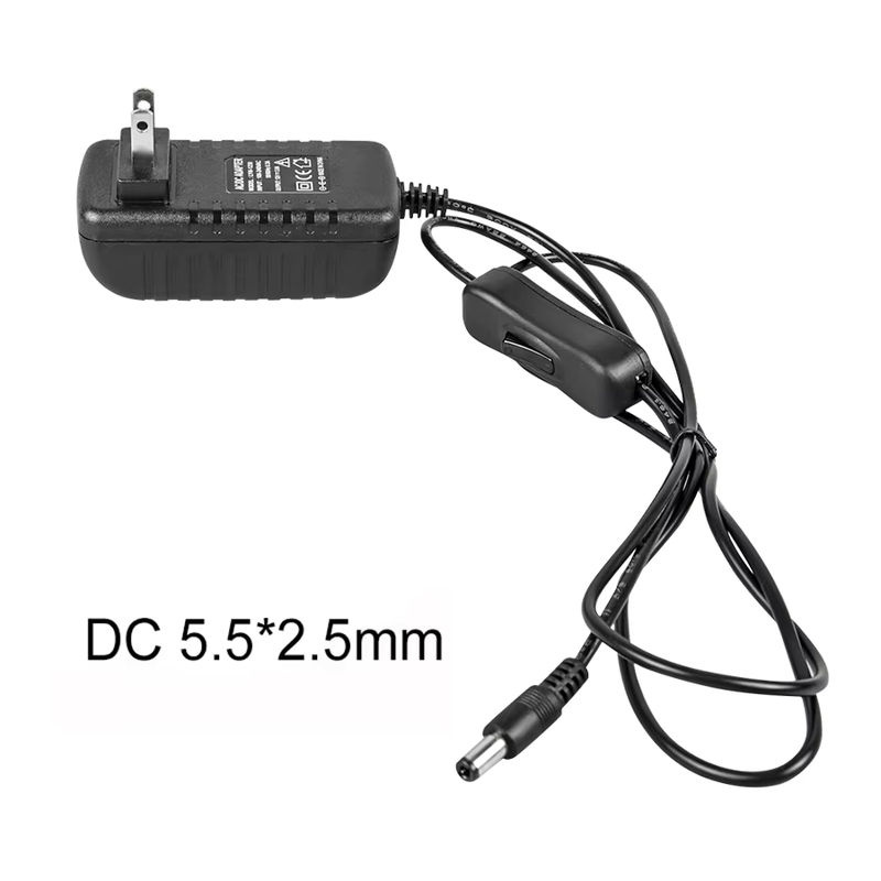 Aamasun Netzteil 12V 1A mit Schalter und EU/US-Stecker als AC100-240V zu DC12V Ladegerät und Transformator für LED-Streifen Beleuchtung - Bild 3