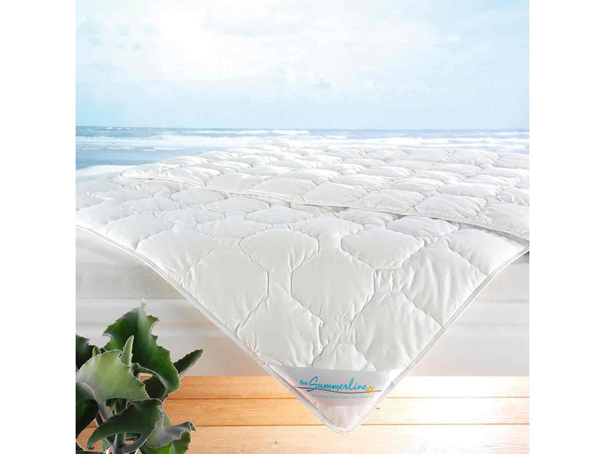 f.a.n. Frankenstolz Summerline Wash Cotton Leichtsteppbett für den Sommer, Weiß, B/T/H: 155 x 220 cm - Bild 1