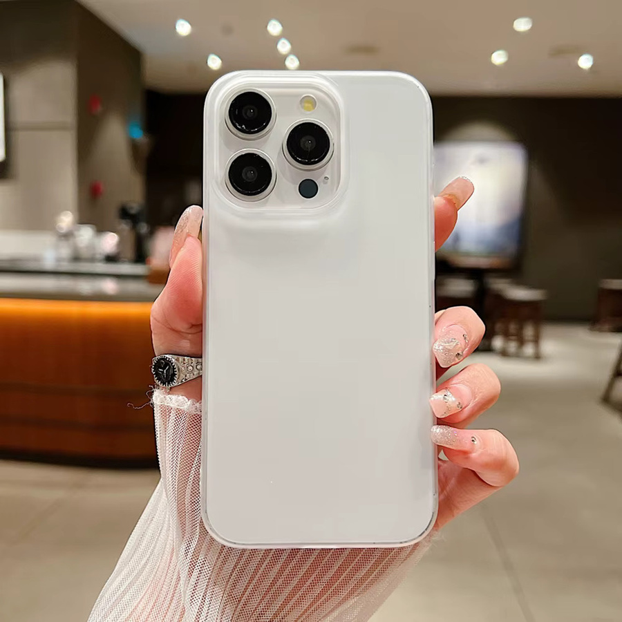 Ultradünne matte Handyhülle für Apple iPhone in Transparent/Weiß, stoßfeste und durchscheinende Rückabdeckung - Bild 3
