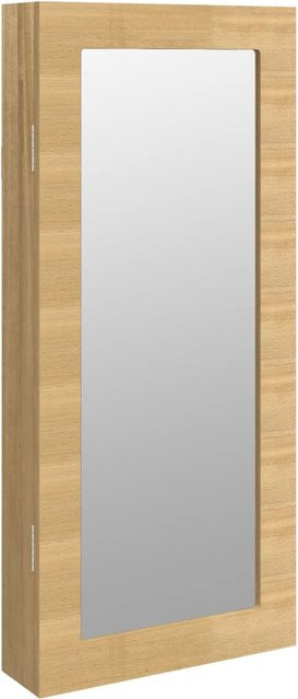 Schmuckschrank mit Spiegel von Yiwydaa in Beige, Wandmontage, B/T/H: 30 x 8,5 x 67 cm - Bild 1