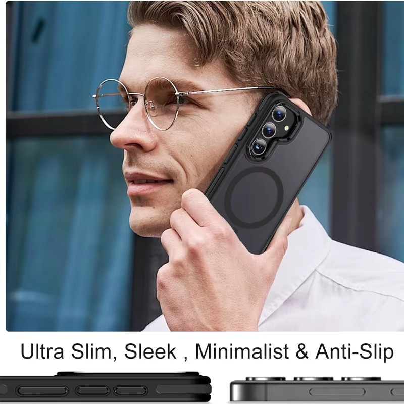 UYUXIO Magnetische Standhülle in Schwarz für Samsung Galaxy S25 S23 S22 Ultra A05 A06 A16 A26 A35 A36 A55 A56 Cover mit Ständer - Bild 6