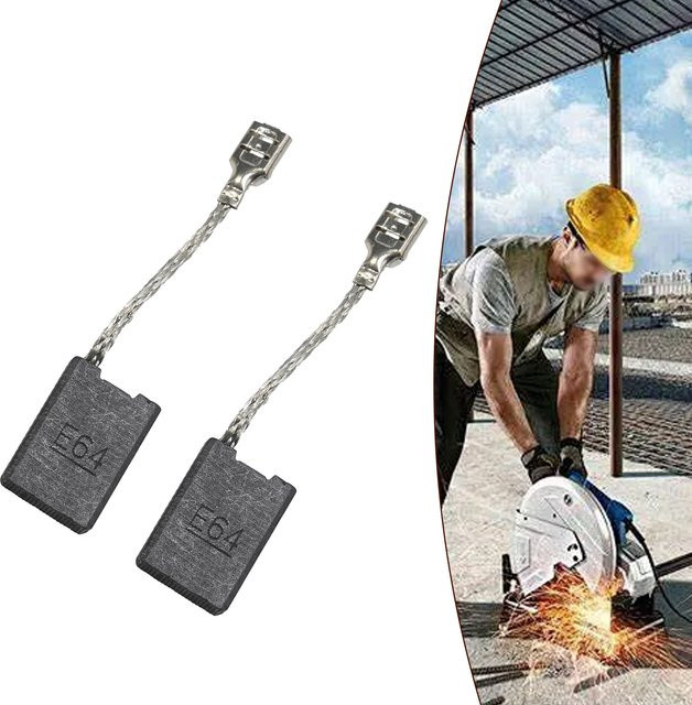 Bosch Kohlebürsten Set in Schwarz für Schneidemaschinen GCO2000, TCO2000 und GWS20-180, 2 Stück, Maße: B: 6 mm, H: 16 mm, T: 22 mm - Bild 1
