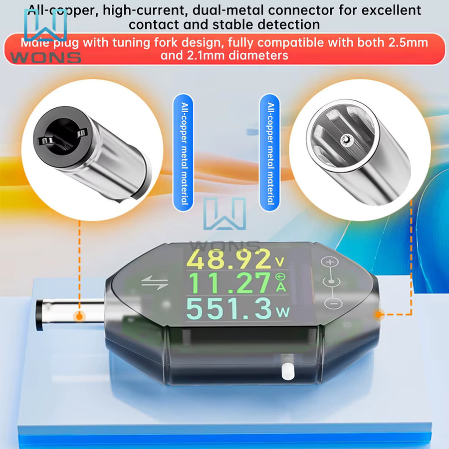 Aideepen DT550 Hochpräzises Digitalanzeige DC-Spannung Strom und Leistungsmesser mit DC 5,5 x 2,5 Schnittstelle, Messbereich 4,5-50 V und 0-12 A, Farbe: Weiß - Bild 2