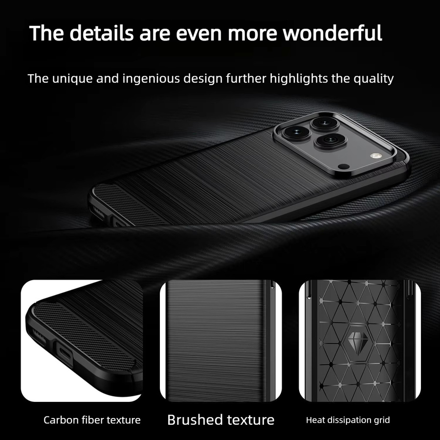 Luxuriöse Business Handyhülle aus gebürsteter Carbonfaser und TPU für Honor in Schwarz - Bild 2