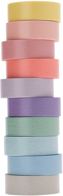 Rico Design Paper Poetry Washi Tape Set in Pastell, 10 Stück, Breite: 1,5 cm, Länge: 5 m pro Rolle, Mehrfarbig - Bild 1