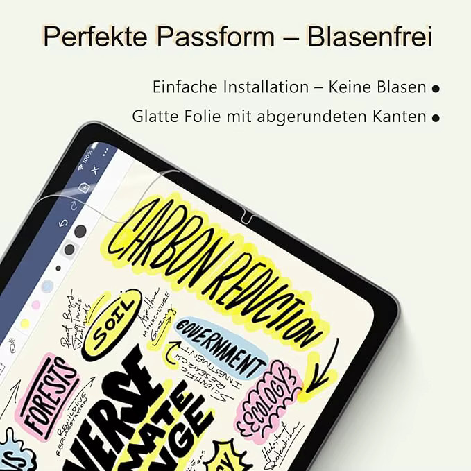 2 Stück Paper Feel Displayschutzfolie für Samsung Galaxy Tab S10 Lite, S11 Ultra und Tab S10 FE+ in Transparent - Bild 2