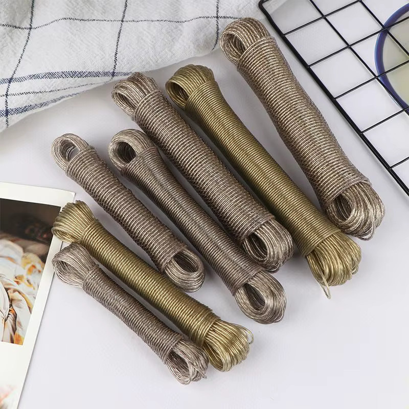 N2HAO PVC-beschichtete Stahl-Wäscheleine für den Außenbereich, tragbares Wäschetrocknungsseil für Garten, Camping und Reisen - Bild 2