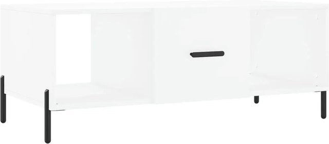vidaXL Couchtisch in Weiß und Eiche aus Holzwerkstoff und Eisen, B/T/H: 102 x 50 x 40 cm - Bild 1