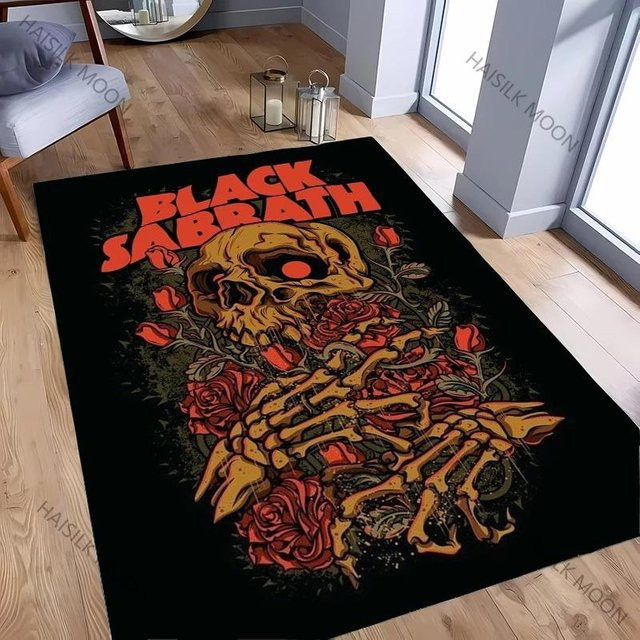 Karpetti Bereichsteppich Black S-Sabbath Muster, Farbe: Schwarz, B/T: 80 x 120 cm - Bild 1