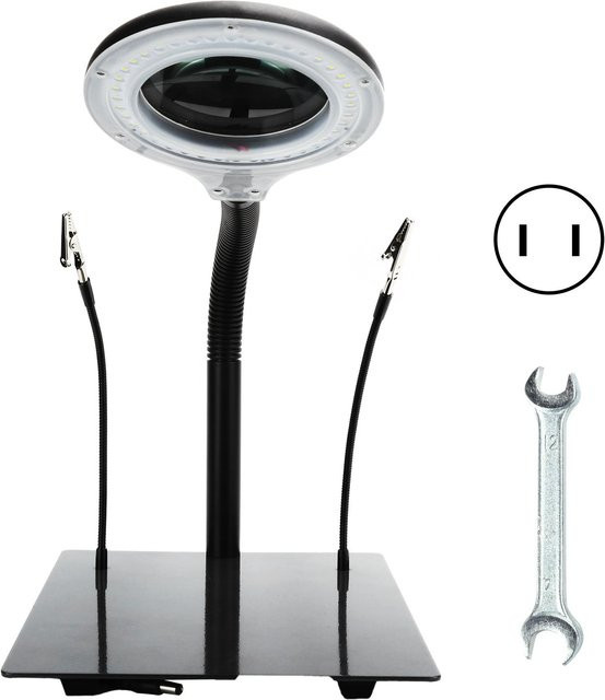 Aimo LED Lupenlampe mit 15-facher Vergrößerung, dimmbar und verstellbar, Tischleuchte für Präzisionsarbeiten in Schwarz - Bild 1