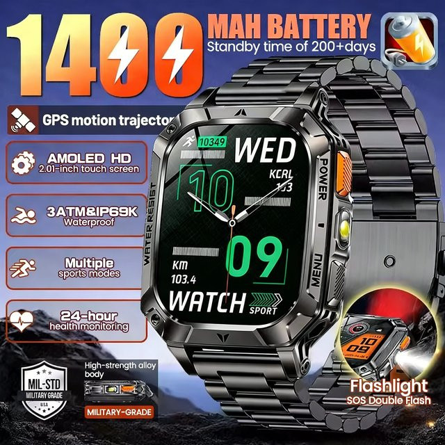 BOALZETD Smartwatch, Schwarz, GPS, Herren - Bild 1