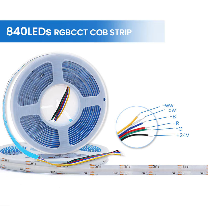 HEGEHE RGBCCT COB LED Streifen dimmbar 24V multicolor linear Lichtband - Bild 5