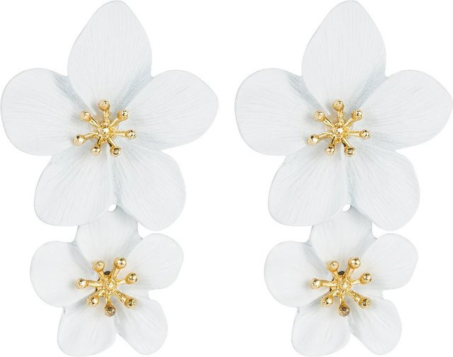 Ohrringe geometrische Blumen, Damen, weiß - Bild 1
