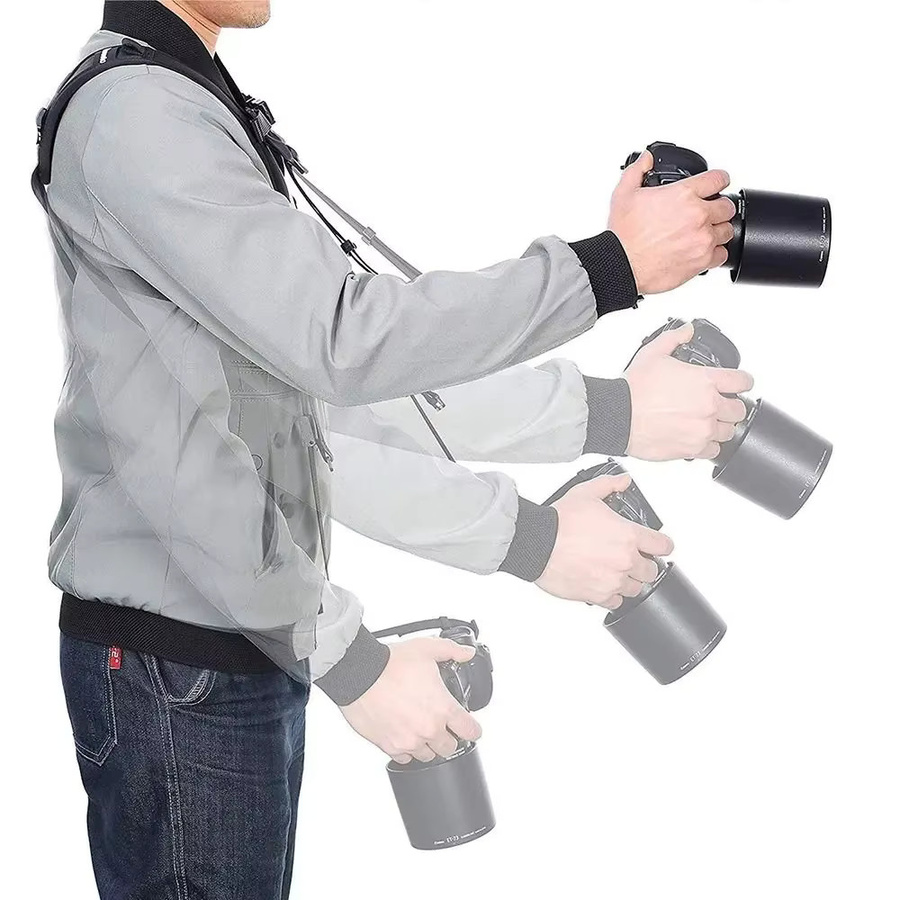 WAPUNO Focus F-1 Schultergurt für DSLR und SLR Kameras in Schwarz, kompatibel mit Canon, Nikon und Sony - Bild 4