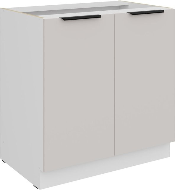 Küchen Unterschrank COMO in Kaschmir und Weiß mit Einlegeboden und Scharniertüren, Breite: 80 cm - Bild 1
