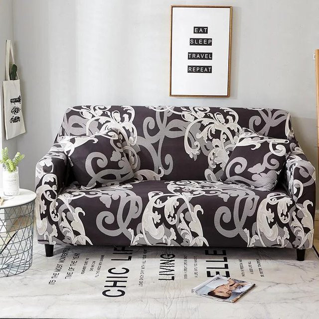 2er-Set Stretch-Sofabezüge im Barock-Stil aus Spandex für Einzel-, Doppel-, Drei- und Viersitzer-Sofas, Mehrfarbig, B/H: 40 x 40 cm - Bild 1