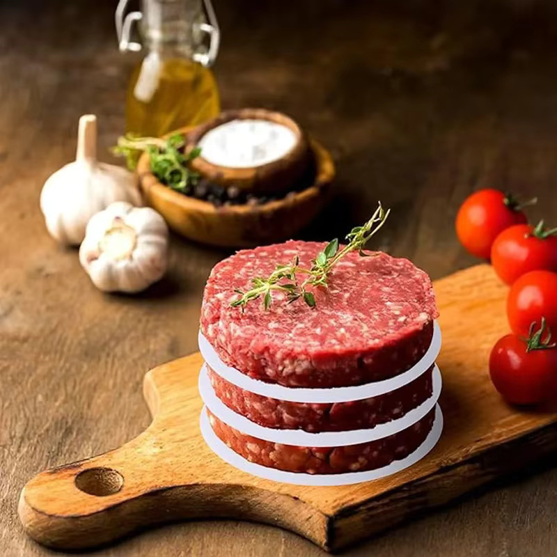 Rundes Hamburger-Patty-Wachspapier in Weiß, fettdichtes Backpapier für individuelle Patties und Kuchen, Durchmesser: 5 cm - Bild 4
