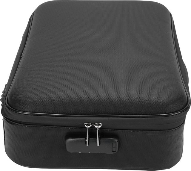 Feuerfester Dokumentenkoffer von aimo mit Zahlenschloss, wasserdichter Hartschalenkoffer als Tresor für Dokumente und Laptops, Farbe: Schwarz - Bild 1