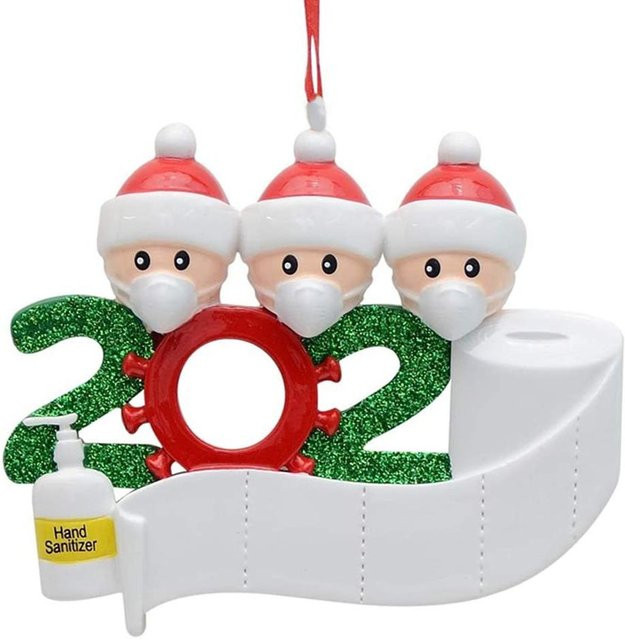 Koogeelife Weihnachtsschmuck-Set mit Familien-Aufhängern in Rot und Weiß - Bild 1