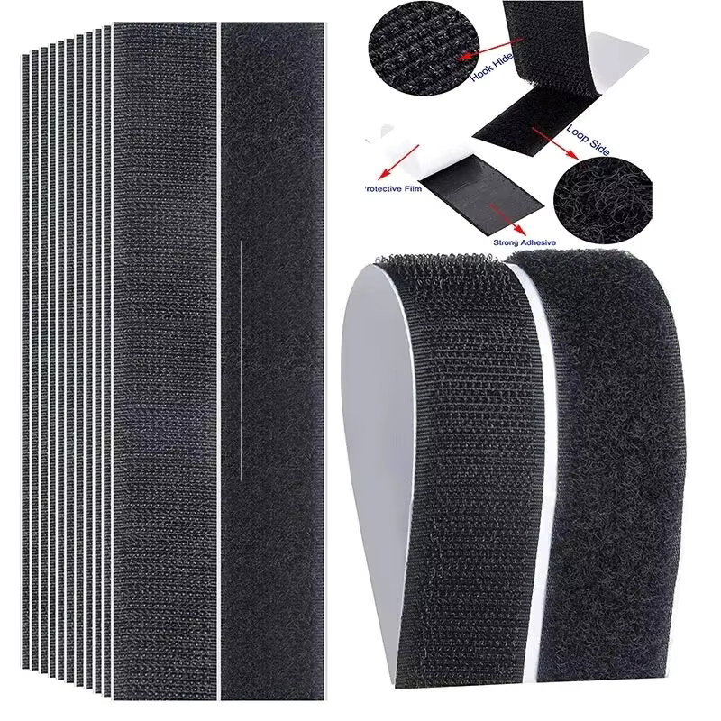 MagicTape selbstklebender Klettverschluss aus Nylon in Schwarz-Weiß, 10 m Länge - Bild 1