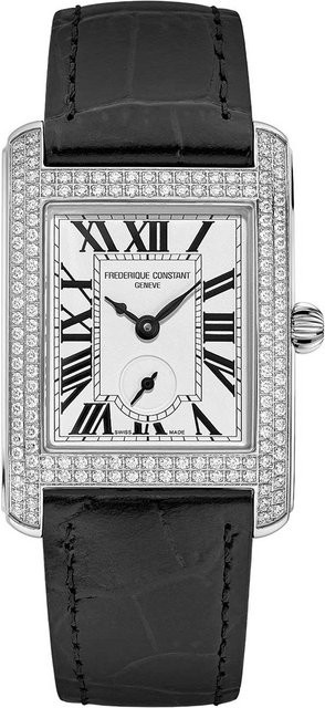 Frederique Constant Damenuhr, Quarz, Edelstahl, Leder, 25 mm, Silber - Bild 1