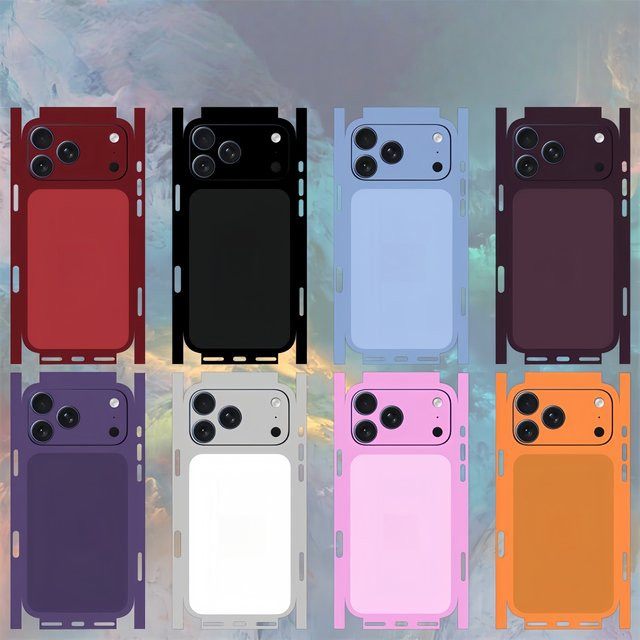 Linyadanzhou Einfarbige Dekorfolie für iPhone 17 16 15 14 13 Pro Max Rückseiten-Abdeckung und Displayschutz in Multicolour - Bild 1