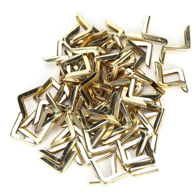 100 Stück OutsideWorld Eckschutz aus Aluminiumlegierung in Gold im Vintage-Design für Fotoalben und Notizbücher, 2,2 mm - Bild 2