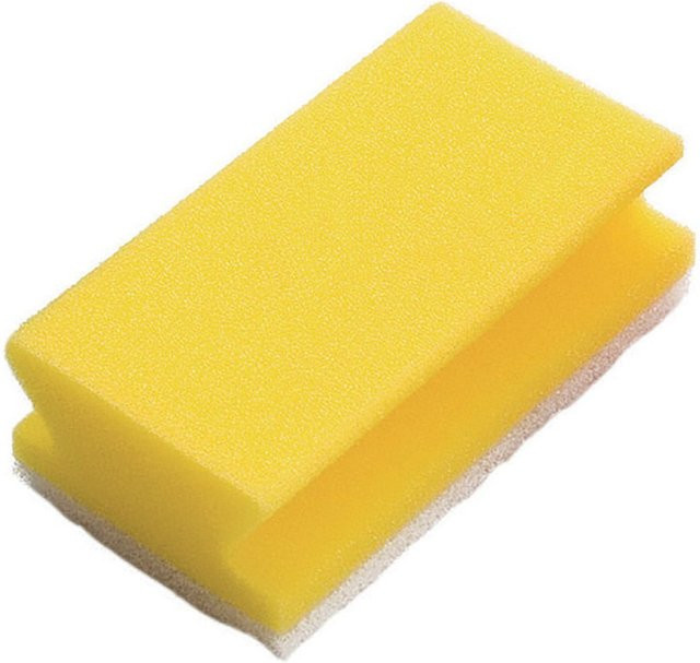 Diversey TASKI Padschwamm mit kratzfreiem weissem Pad, gelb, 10er Pack, B/T/H: 13,0 x 7,5 x 4,5 cm - Bild 1