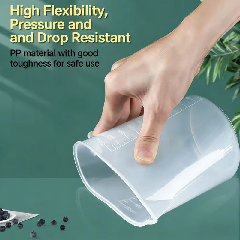 Ouhoe Messbecher aus Kunststoff mit Skala, transparent, rund, 100 ml bis 5000 ml - Bild 5