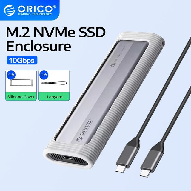ORICO M.2 NVMe SSD-Gehäuse aus massivem Metall mit 10Gbps und USB Typ C für PC, Laptop und Handy - Bild 1