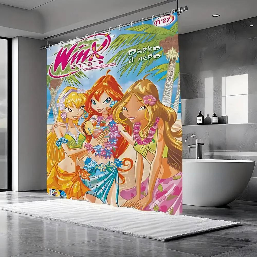 Modern Schlichter Duschvorhang von MINISO aus Polyester in Multicolour mit Haken, B/H: 180 x 180 cm - Bild 3