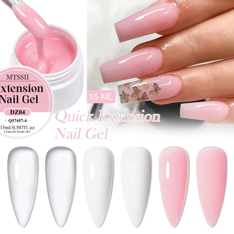 Mtssii Nagelgel-Set, 8 Stück, rosa, klar, weiß, glänzend - Bild 1