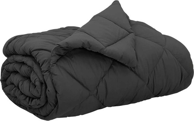 vidaXL Ganzjahresbettdecke aus Mikrofaser in Anthrazit, B/B: 240 x 260 cm - Bild 1
