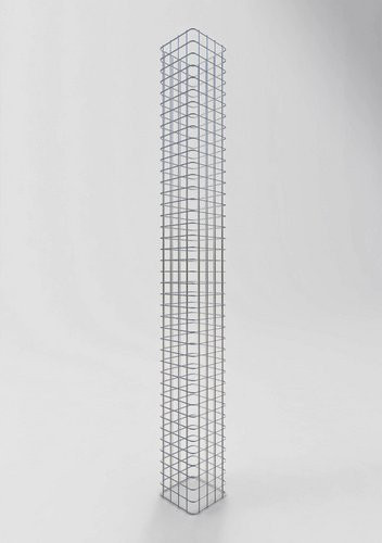 Gabiona Gabionensäule eckig aus feuerverzinktem Stahl in Silber, H x B x T: 200 x 22 x 22 cm - Bild 1