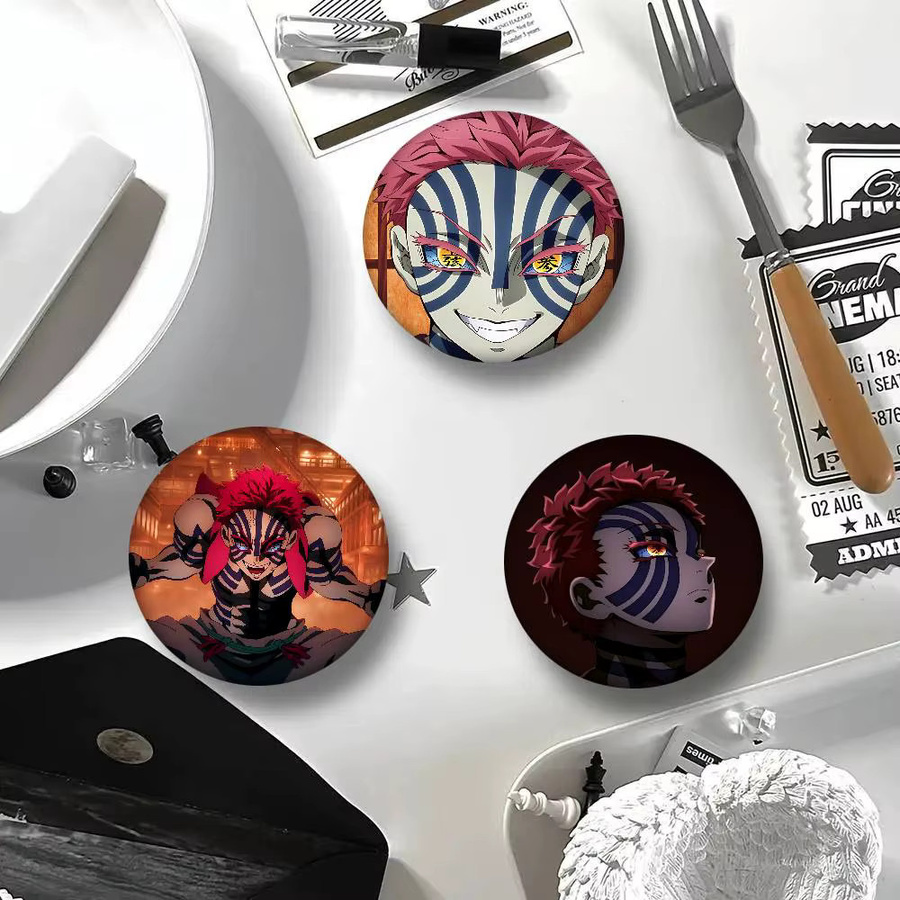Demon Slayer Akaza Anstecknadel Brosche aus Metall, rund, Multicolor, Bilibili Fan-Zubehör - Bild 4