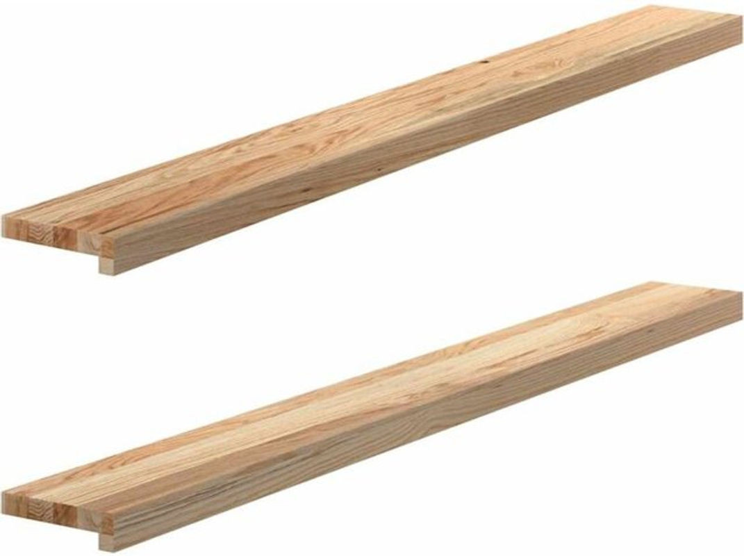 Vidaxl Fensterbänke aus Massivholz Eiche Natur Braun, 2er Set, B: 140 cm, T: 15 cm, H: 2 cm - Bild 1