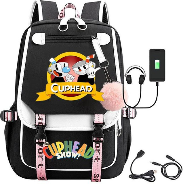 3-teiliges Schulrucksack-Set in Schwarz aus Oxford-Stoff mit großem Fassungsvermögen inklusive Federmäppchen und Schultergurt - Bild 1