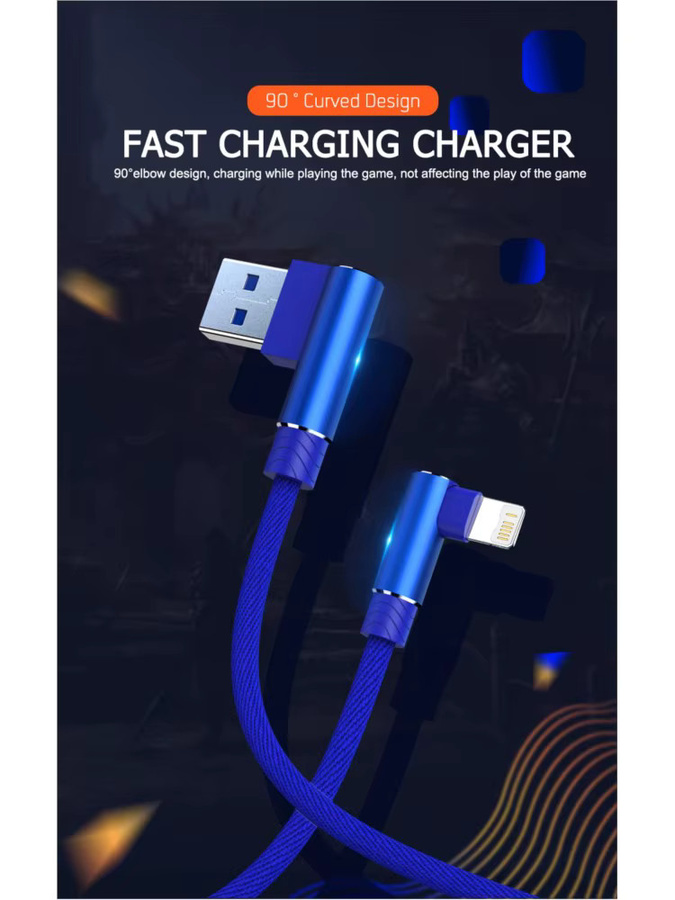 Nephy 90-Grad USB-Ladekabel für iPhone und iPad in Rot, Länge: 3 m - Bild 5
