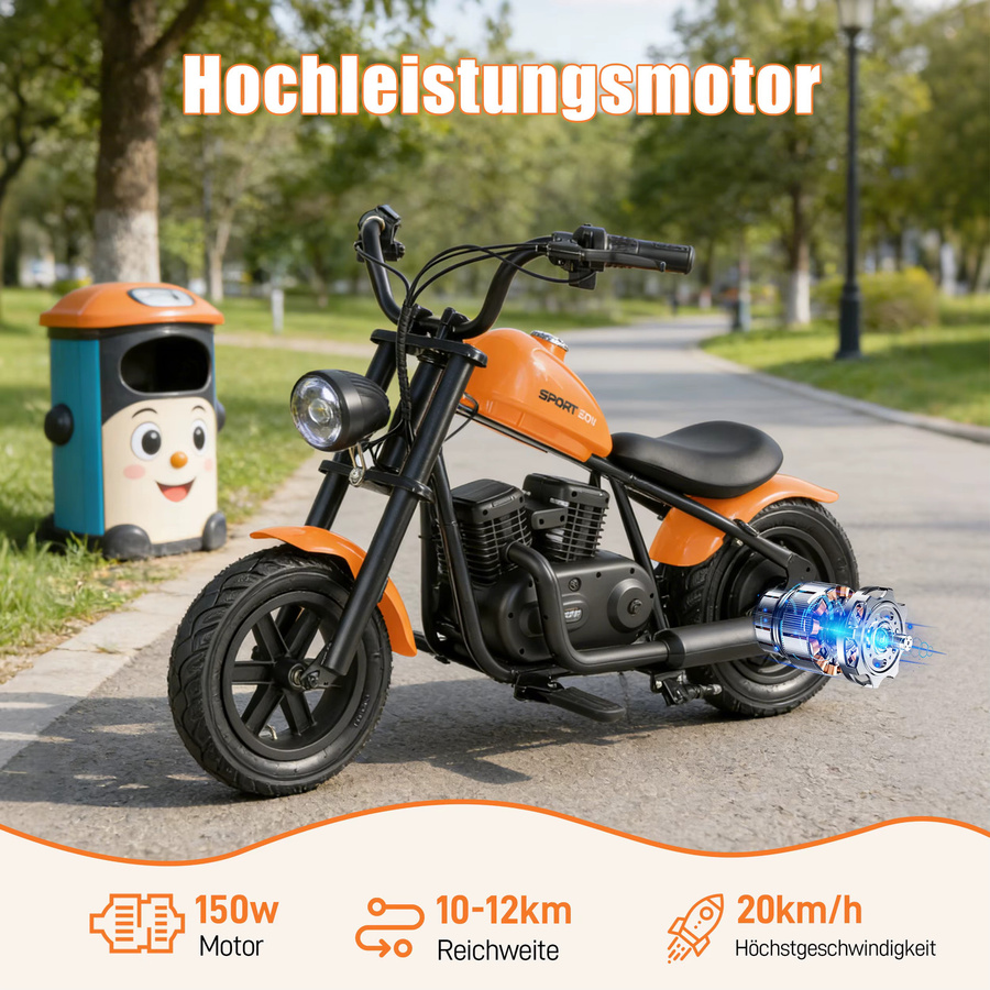 Sinaopus Elektro-Motorrad, Kinder Dirt Bike, ab 4 Jahren - Bild 4