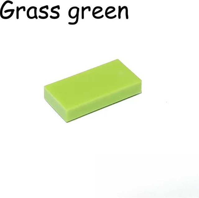 Yiran toy Bausteine 1x2 Flache Fliese, 100-teiliges Set, Grün, ab 14 Jahren - Bild 1