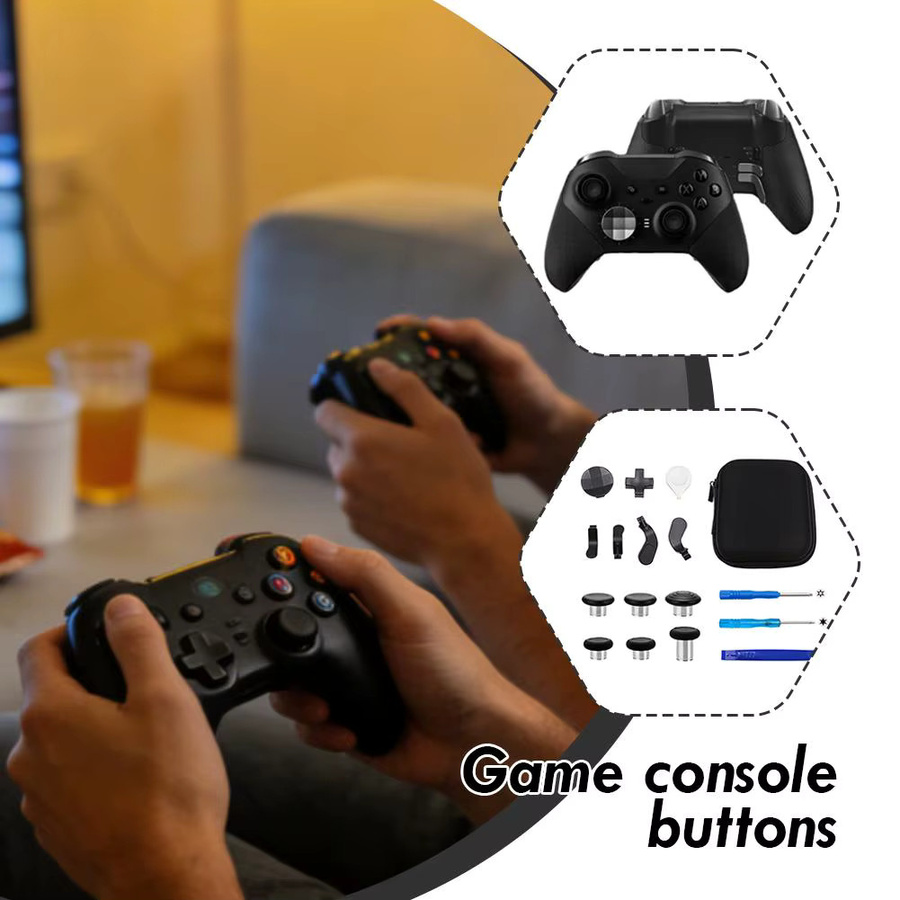 Microsoft DIY-Kit für Xbox One Elite Series 2 Edition Gaming-Controller mit Metallknöpfen, Joystick und Paddles in Schwarz und Silber - Bild 2