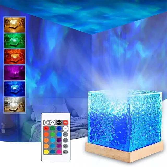 Heinast Ozeanwellen-Projektorlicht mit 16 Farben und Mitternachts-Aura-Aurora-Effekt als Unterwasserprojektor und Nachtlicht für Zuhause, Büro, Bar oder Restaurant - Bild 1