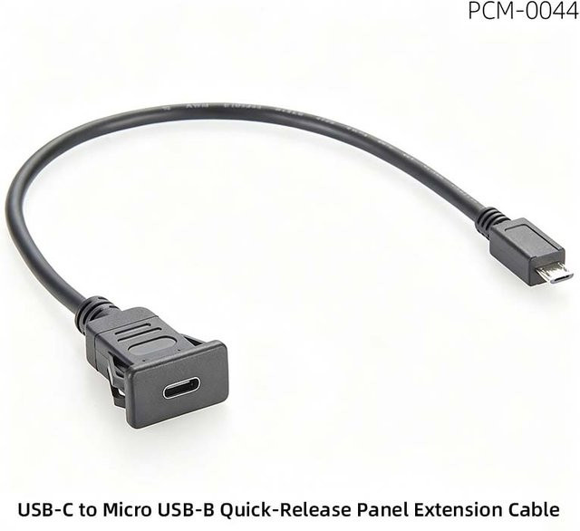 USB-C auf Micro-USB Panelmontage-Verlängerungskabel für USB 2.0 Hochgeschwindigkeits-Datenübertragung in Schwarz - Bild 1